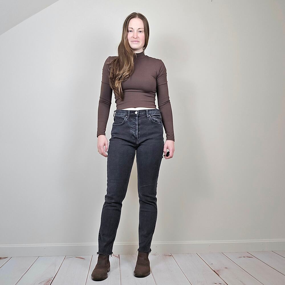 Aritzia Denim Forum The Yoko Jean Washed Black 27